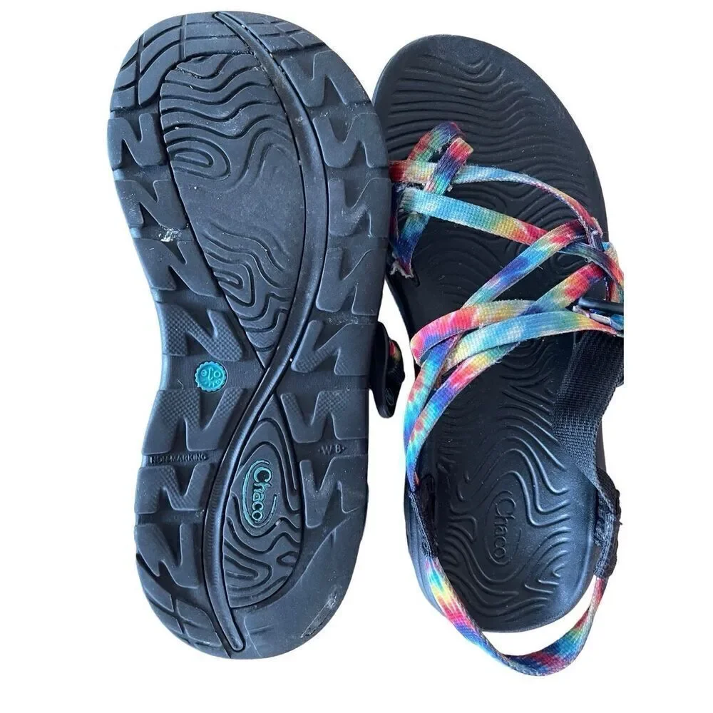 Chaco Womens Multicolor Open Toe Z/VOLV X2 Tie Dye Strappy Sandal Size 9